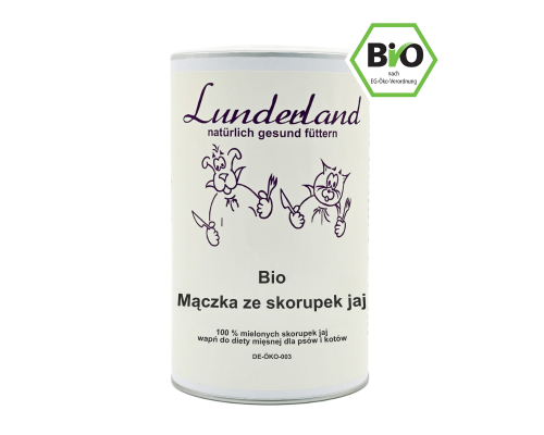 Lunderland organiczna mączka ze skorupek jaj BIO 800 g - opakowanie
