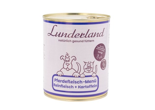 Lunderland Pferdefleisch-Menü Reinfleisch + Kartoffeln 800 g - opakowanie