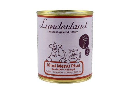 Lunderland Rind Menü Plus Beutetier-Konzept 800 g - opakowanie