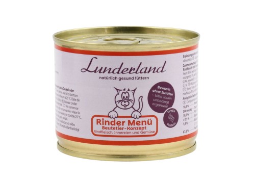Lunderland Menu wołowe dla kotów 200 g - opakowanie