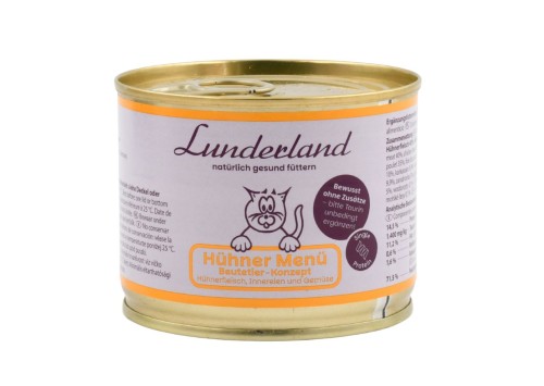 Lunderland Menu drobiowe dla kotów 200 g - opakowanie