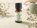 Tymianek Cineol organiczny olejek eteryczny Ekome® 10 ml - buteleczka z suszonym tymiankiem i zieloną ceramiką