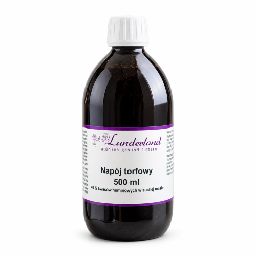 Lunderland napój torfowy 500 ml, butelka z polską etykietą