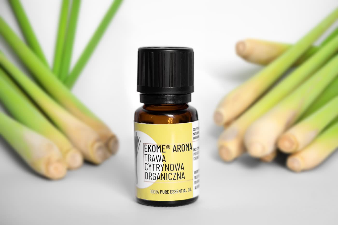 Ekome olejek eteryczny trawa cytrynowa organiczna 10 ml – naturalny olejek odświeżający, antybakteryjny i do aromaterapii