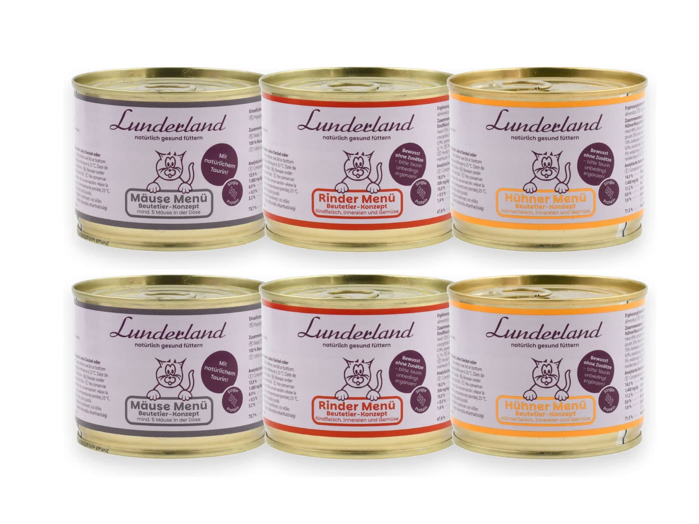 Lunderland Menu dla kotów zestaw Mix 6 puszek x 200 g
