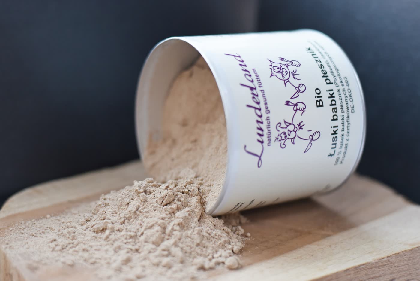 Lunderland organiczne łuski babki płesznik BIO 100 g - wygląd produktu po otwarciu opakowania