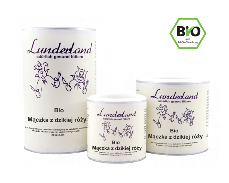 Lunderland organiczna mączka z dzikiej róży BIO 600 g - zbliżenie produktu