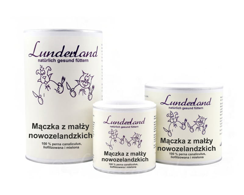 Lunderland mączka z liofilizowanych małży nowozelandzkich 250 g - zbliżenie produktu