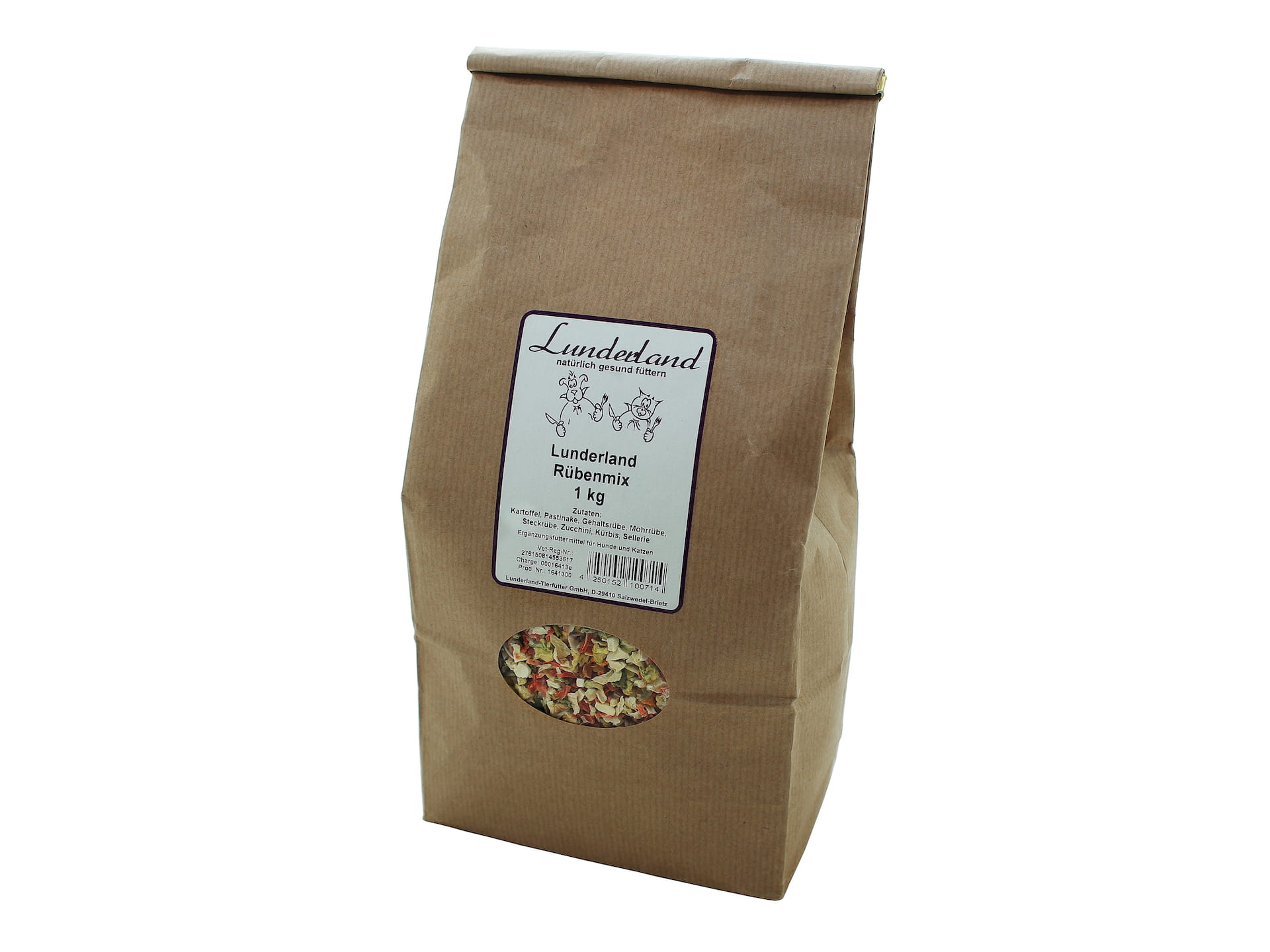 Lunderland Gemüse Mix Getreidefrei – 5 Kg, Ergänzungsfutter Für Hunde & Katzen, Mit Karotte, Pastinake, Erbsen & Mehr