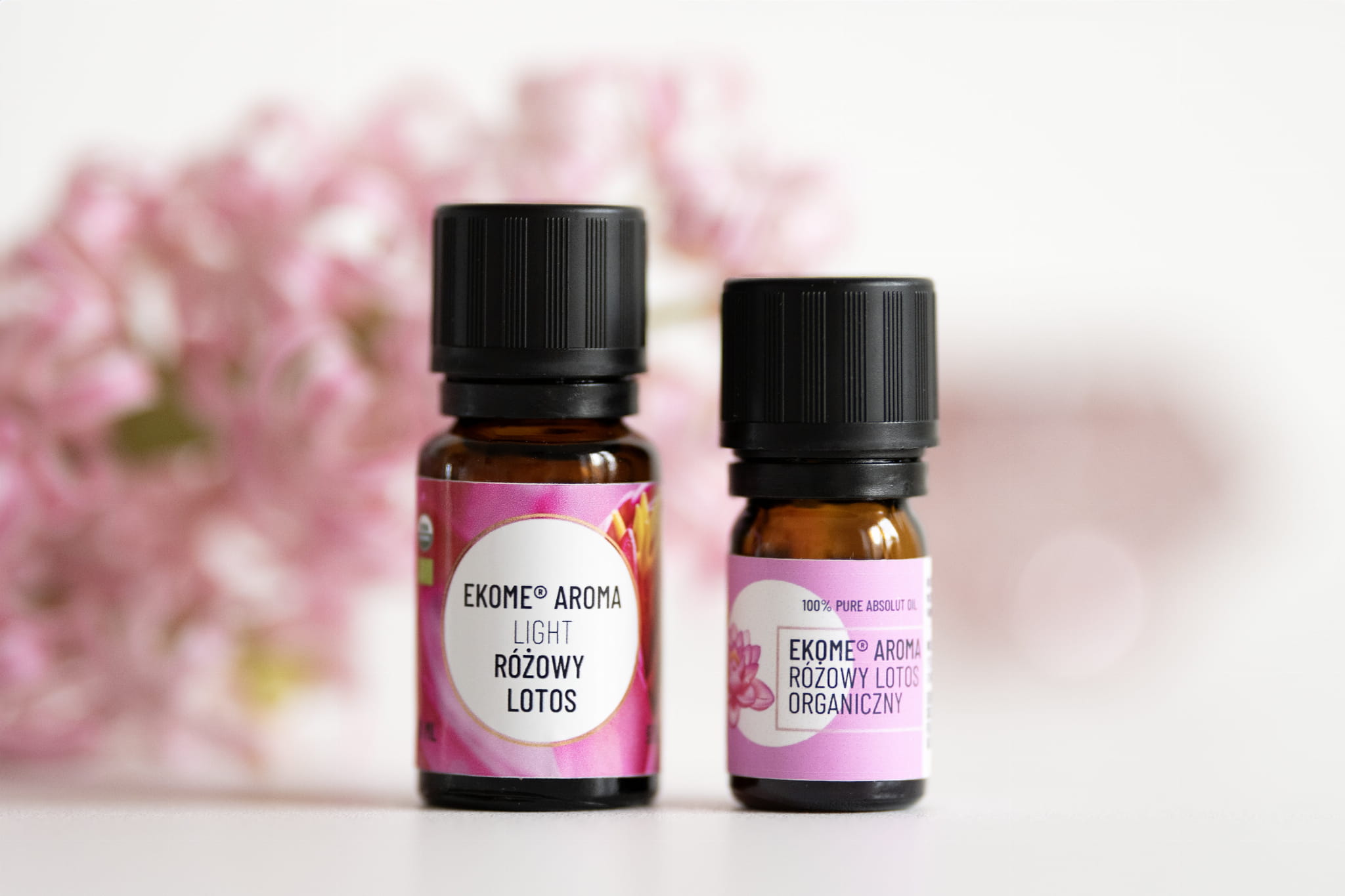 Ekome® różowy lotos - olejek Light 5% 10 ml i absolut organiczny 2 ml