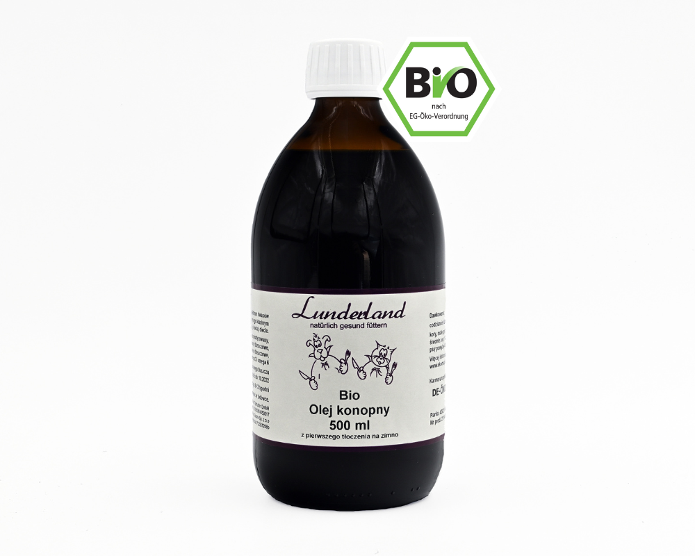 Lunderland organiczny olej konopny BIO 500 ml - opakowanie