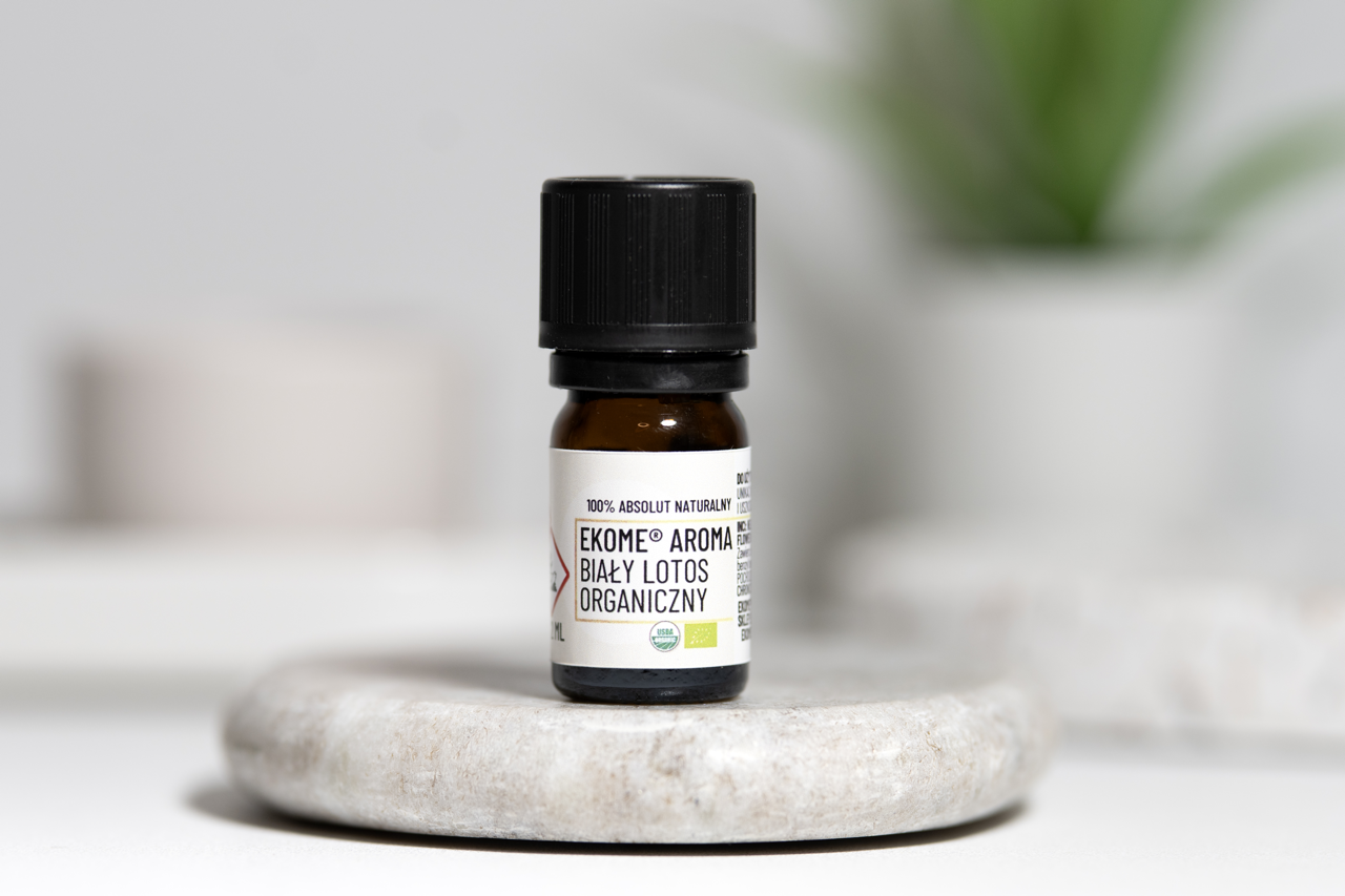 Ekome® organiczny absolut biały lotos 2 ml - butelka z ciemnego szkła