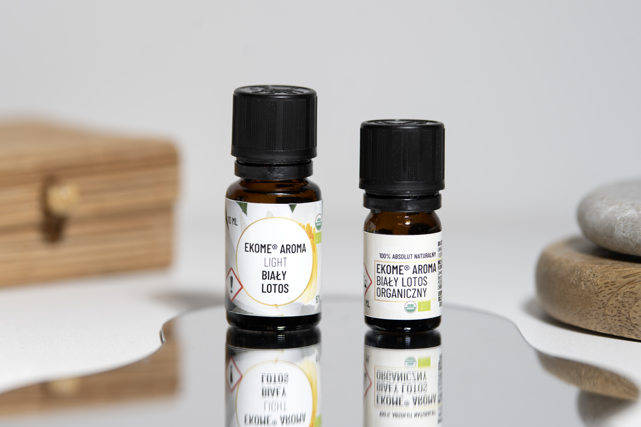 Ekome® biały lotos - absolut organiczny 2 ml i olejek Light 5% 10 ml