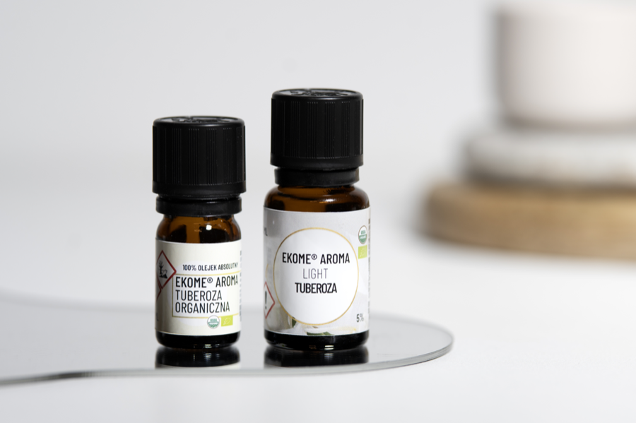 Ekome® tuberoza - absolut organiczny 2 ml i olejek Light 5% 10 ml