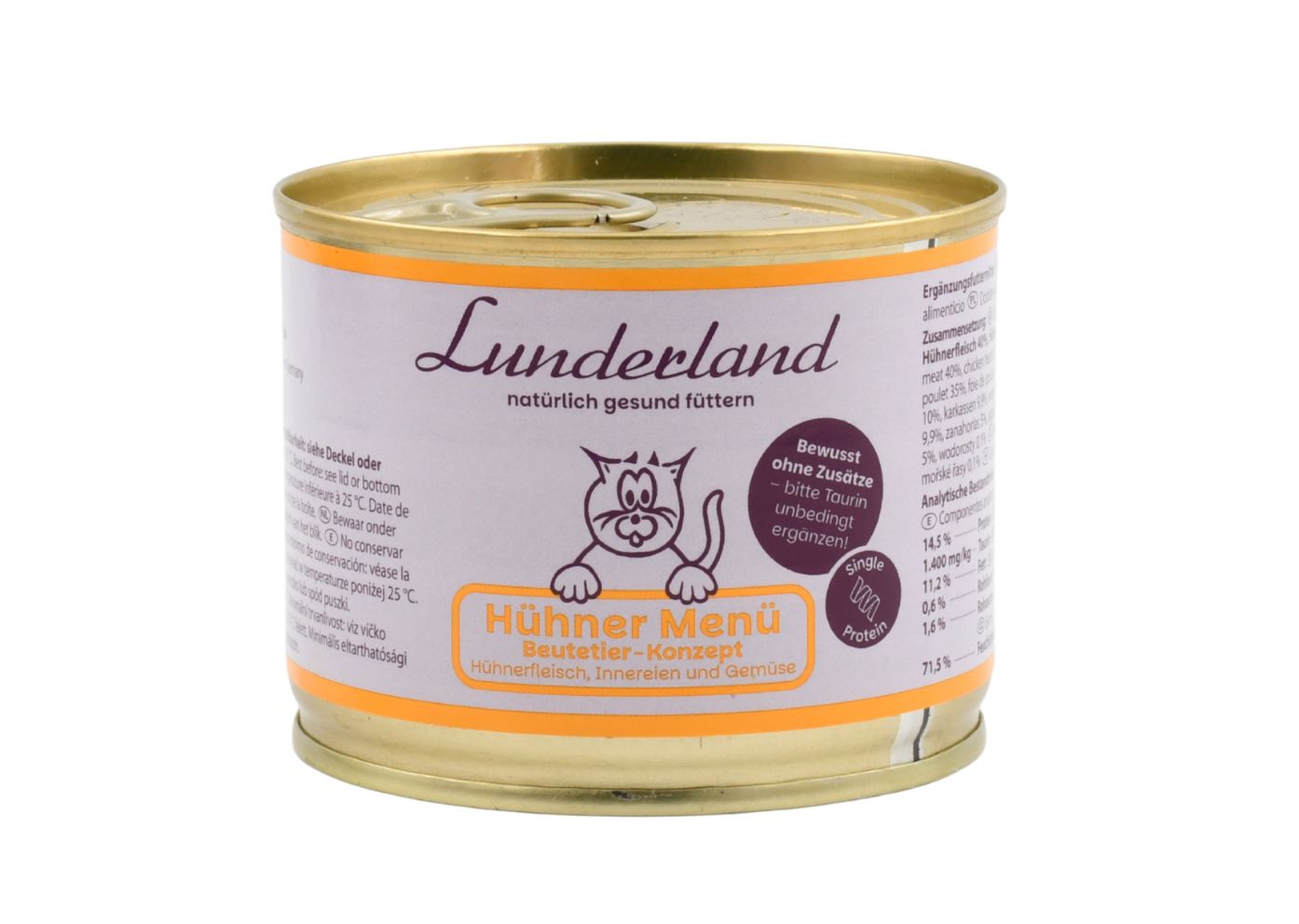 Lunderland Menu drobiowe dla kotów 200 g - opakowanie produktu