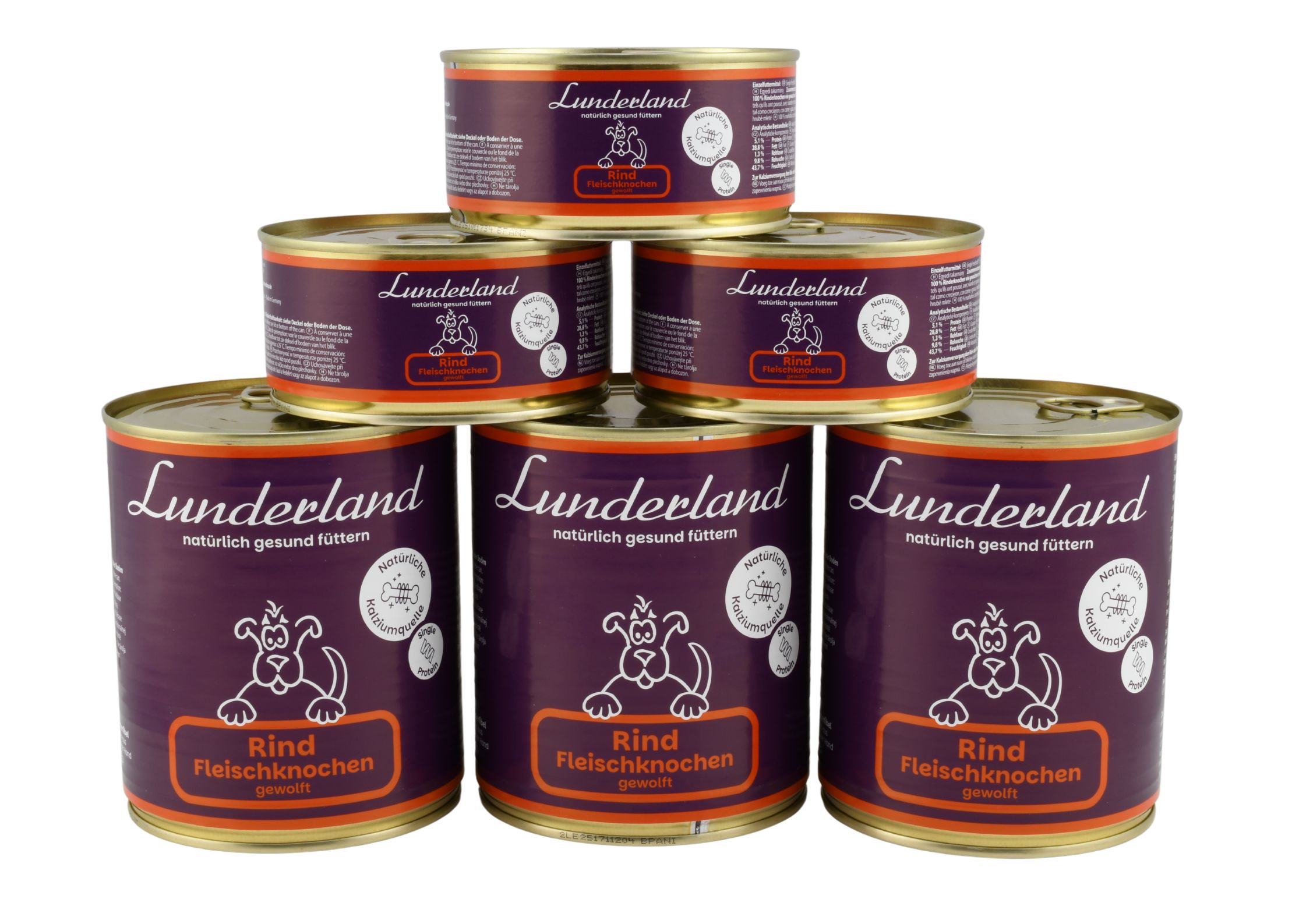 Lunderland mielone kości wołowe z mięsem 100% 300 g i 800 g - opakowania